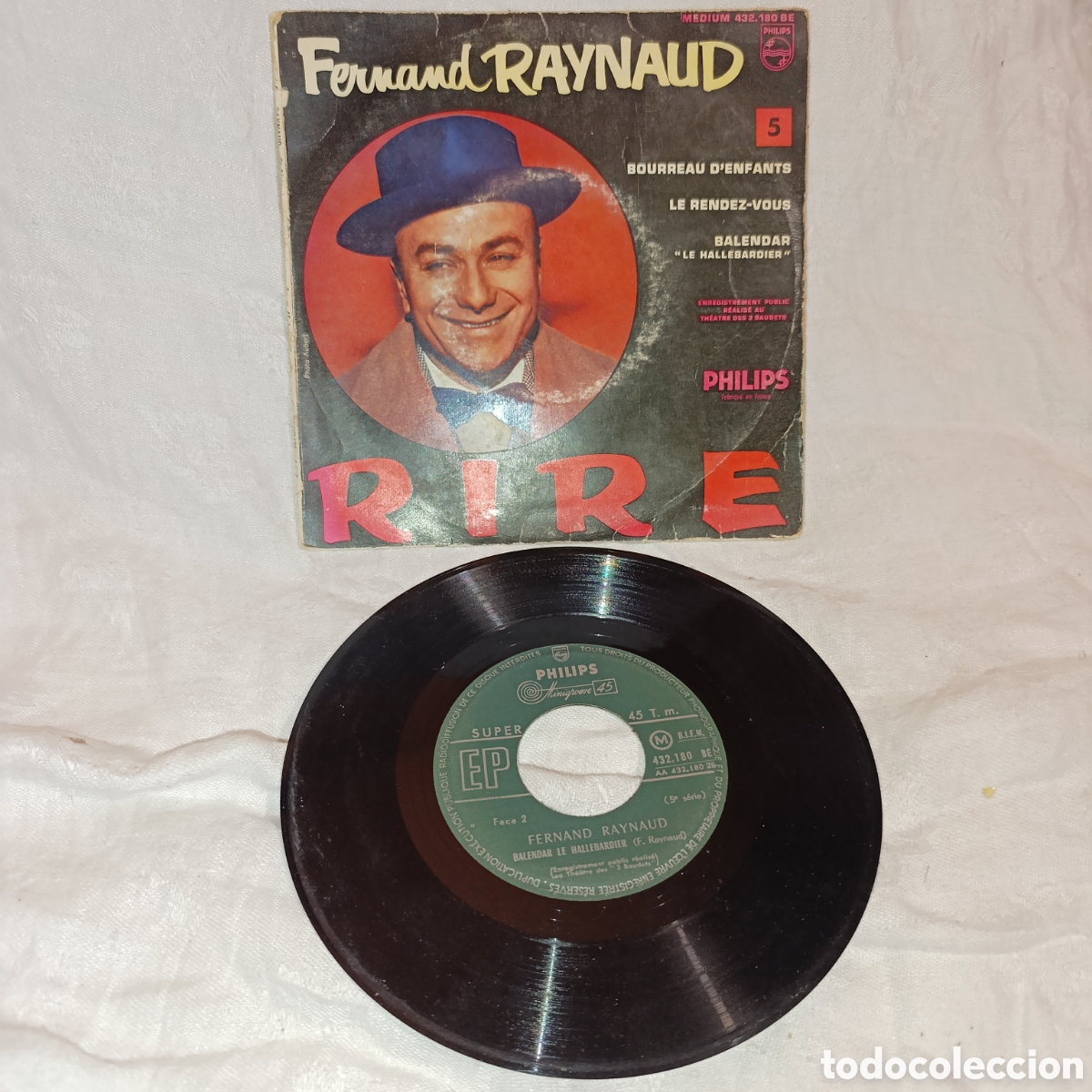Discos de vinilo: Fernand Raynaud - Bourreau d'enfants (Philips, 1957) C&oacute;mico Franc&eacute;s ,Vinilo EP 7&rdquo;
