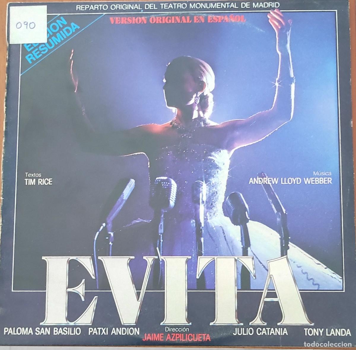 Discos de vinilo: Evita &ndash; Versi&oacute;n Original en Espa&ntilde;ol (1980, Epic &ndash; LSP 15141)