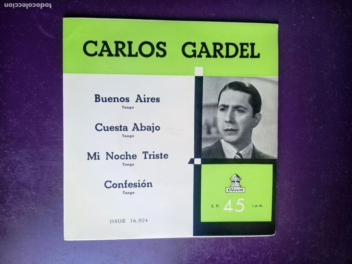Discos de vinilo: CARLOS GARDEL EP ODEON 1958 - BUENOS AIRES QUERIDO / CUESTA ABAJO / CONFESION +1 TANGO ARGENTINA