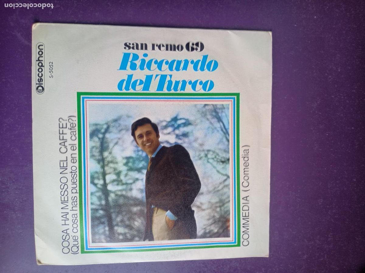 Discos de vinilo: Riccardo del Turco &ndash; San Remo 69 - Cosa Hai Messo Nel Caffe' - Sg DISCOPHON 1969 - ITALIA POP 60'S
