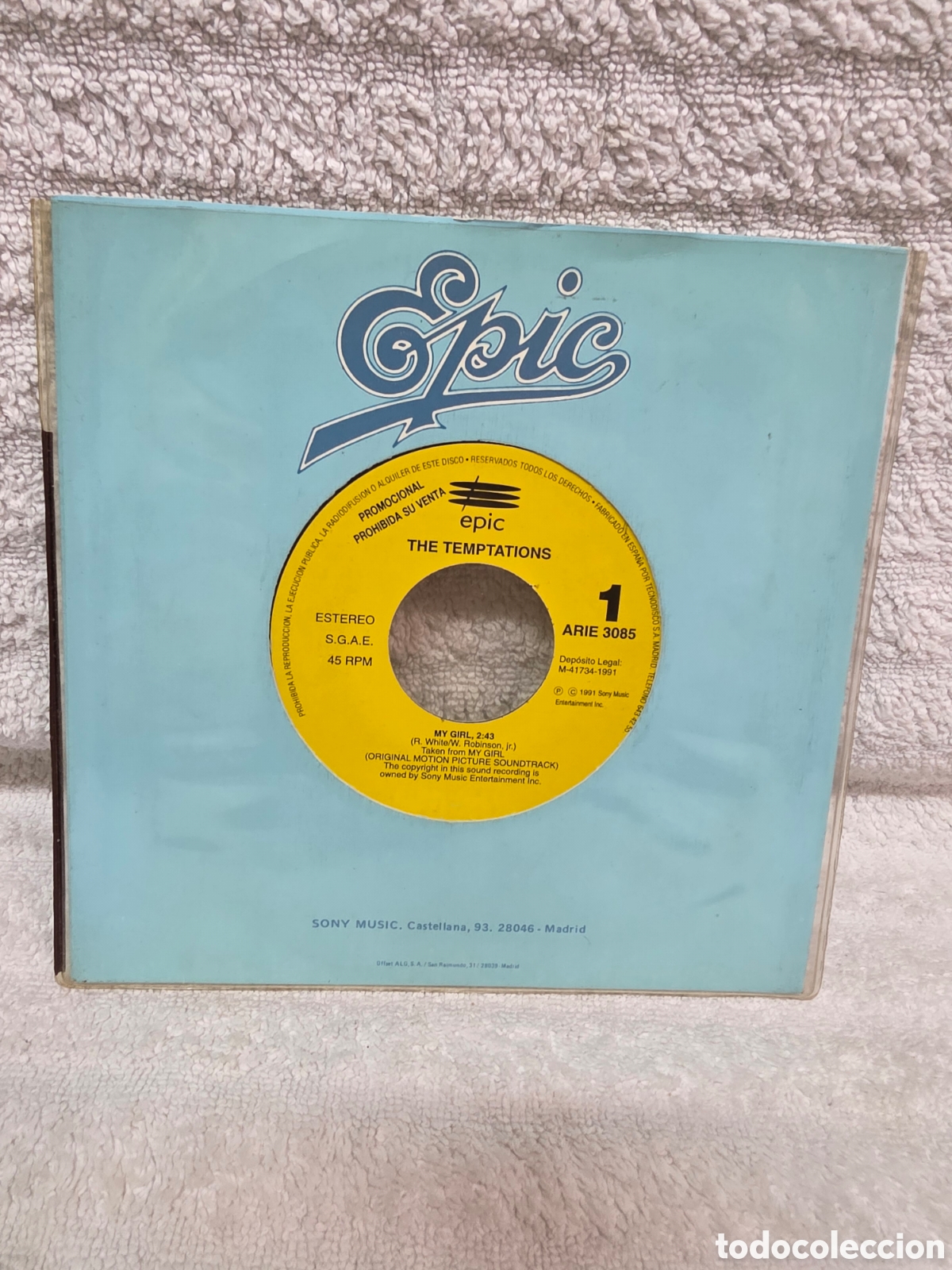 Discos de vinilo: THE TEMPTATIONS /MY GIRL- PROMOCIONAL ESPA&Ntilde;OL 1991