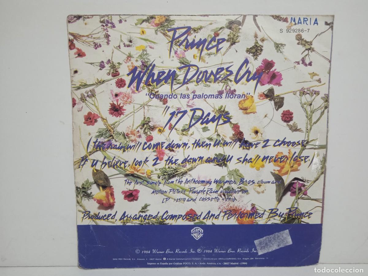 Discos de vinilo: Prince - When Doves Cry / 17 Days - Single - 1984 - Foto 2