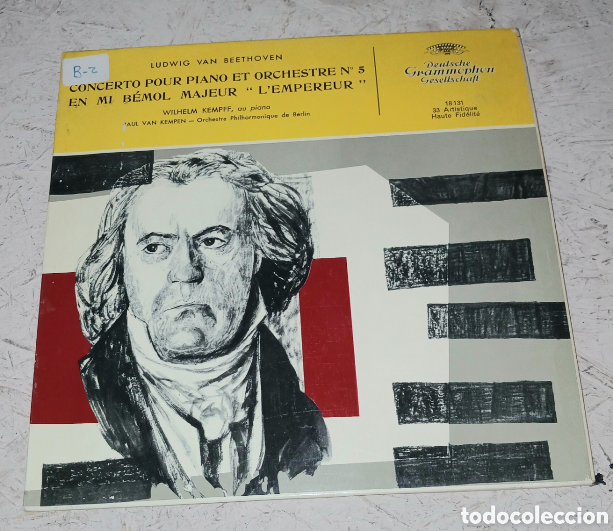 Discos de vinilo: Vinilo LP: Ludwig van Beethoven: Concerto pour piano et orchestre N&deg; 5 en Mi b&eacute;mol majeur &rdquo;L'Empereu