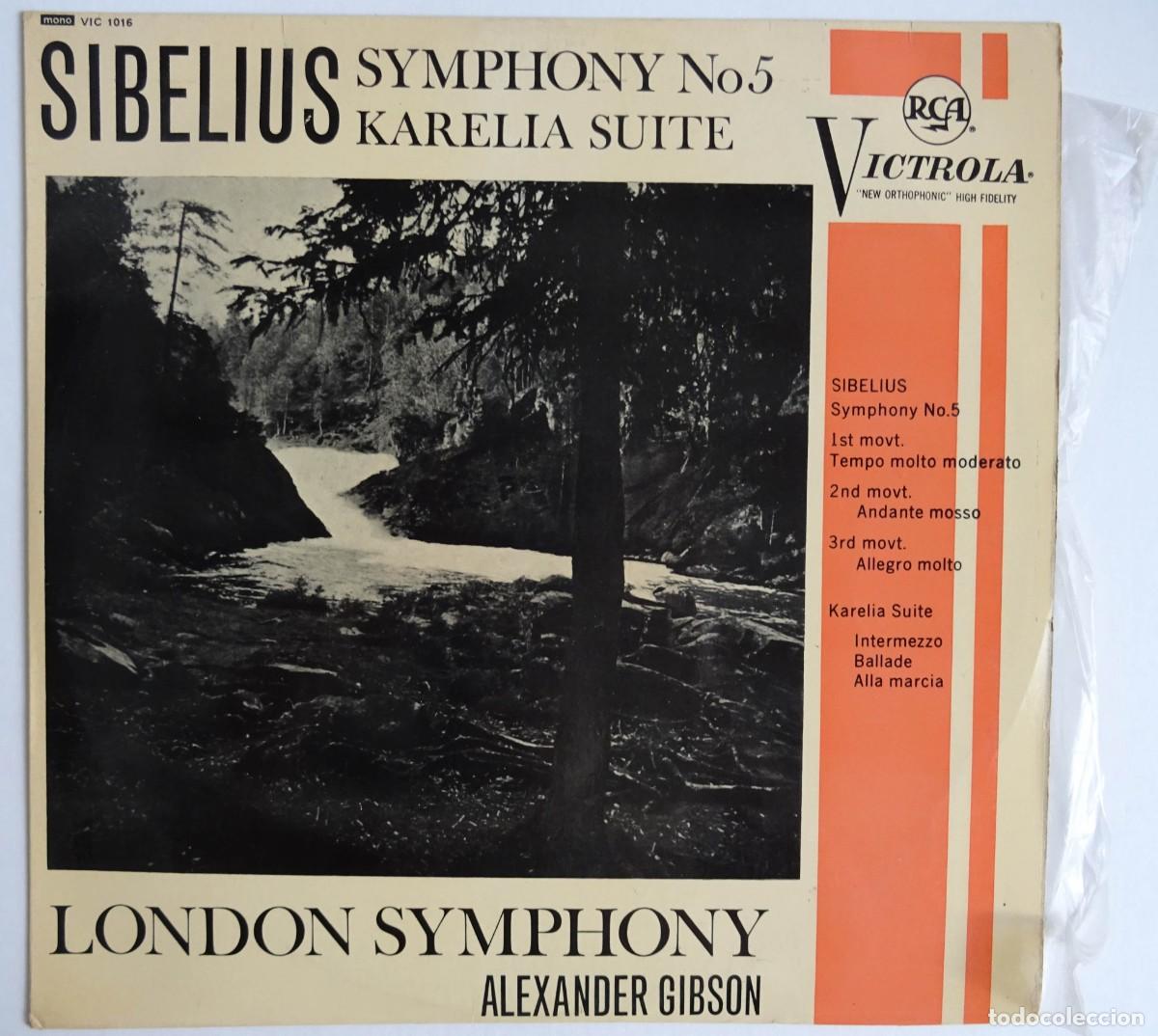 Vinyl records: Sibelius Symphony No. 5, Karelia Suite. Alexander Gibson RCA Madrid 1963