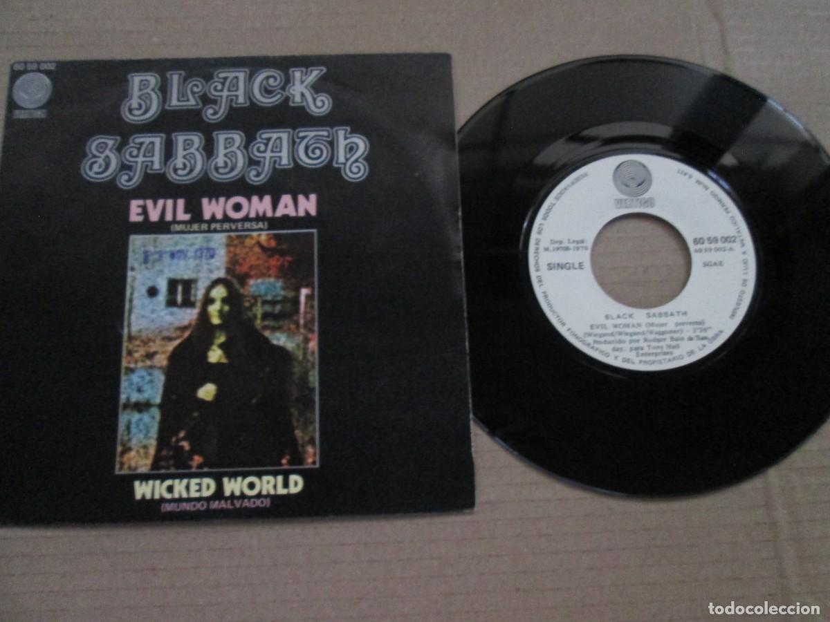Discos de vinilo: BLACK SABBATH - Evil Woman / Wickled World. Single, ed espa&ntilde;ola 7&rdquo; 1970. Magn&iacute;fico estado VG+/NM