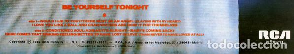 Discos de vinilo: Eurythmics, Be Yourself Tonight - LP - Foto 5