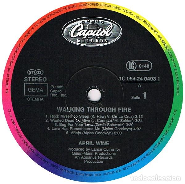 Discos de vinilo: April Wine, Walking Through Fire - LP - Foto 3