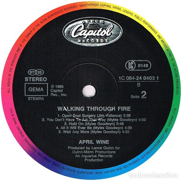 Discos de vinilo: April Wine, Walking Through Fire - LP - Foto 4