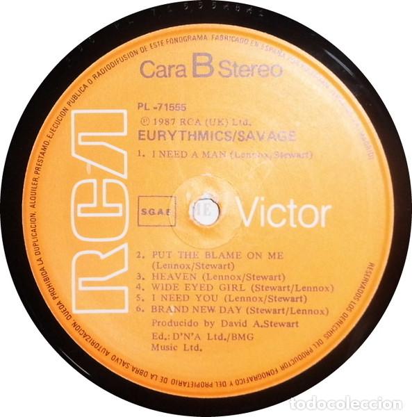 Discos de vinilo: Eurythmics, Savage - LP - Foto 3