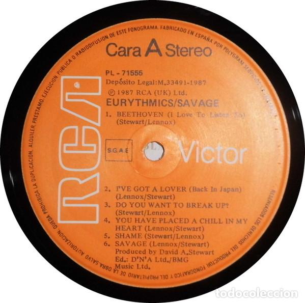Discos de vinilo: Eurythmics, Savage - LP - Foto 4