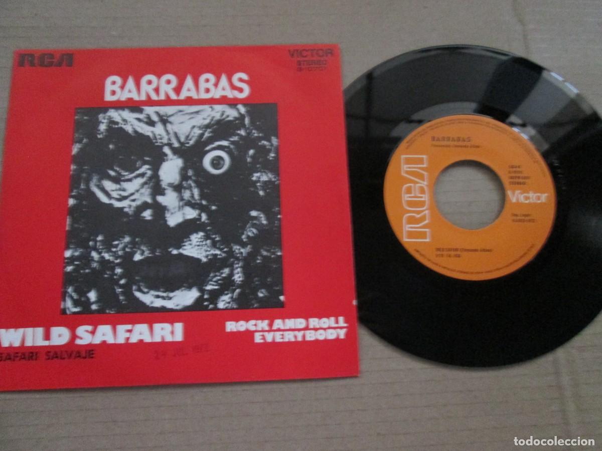 Discos de vinilo: BARRABAS - Wild Safari / Rock & Roll Everybody. Single, ed espa&ntilde;ola 7&rdquo; 1972. Magn&iacute;fico estado VG+/NM