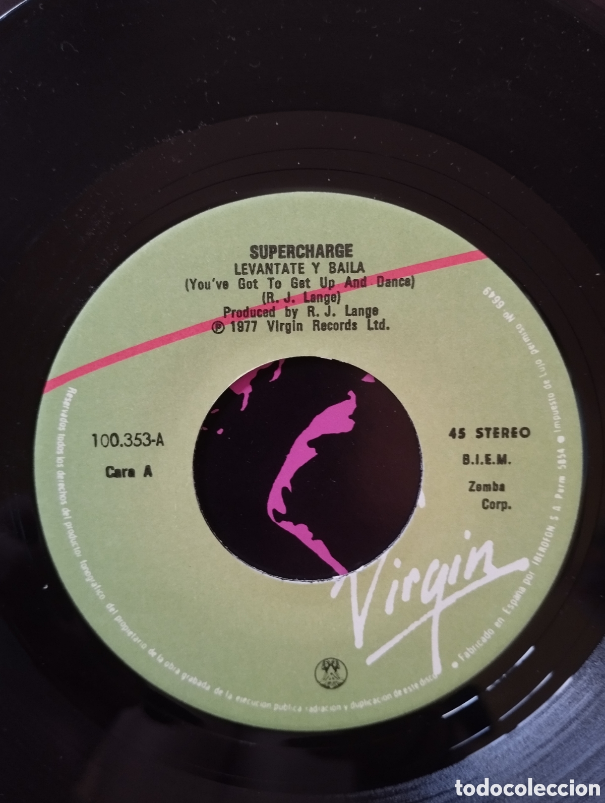 Discos de vinilo: Supercharge - Lev&aacute;ntate y baile - single - Foto 2
