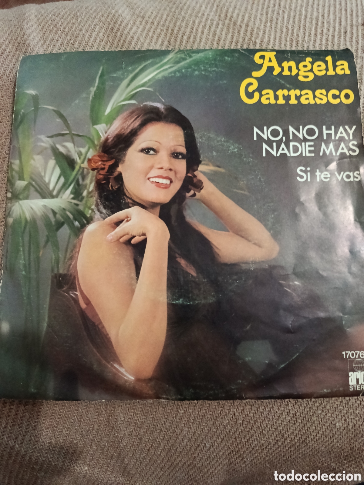 Discos de vinilo: &Aacute;ngela Carrasco single sello Ariola editado en Espa&ntilde;a a&ntilde;o 1976.