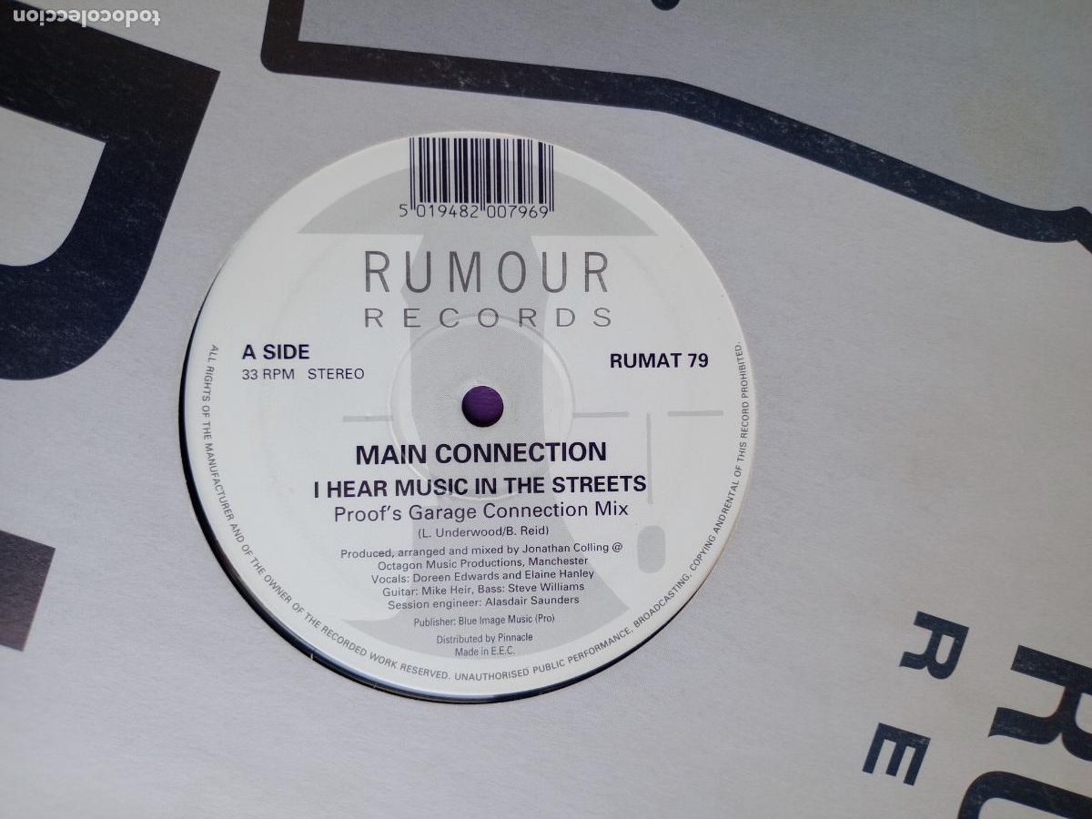 Discos de vinilo: Main Connection &lrm;&ndash; I Hear Music In The Streets - MAXI RUMOUR 1998 - ELECTRONICA, GARAGE