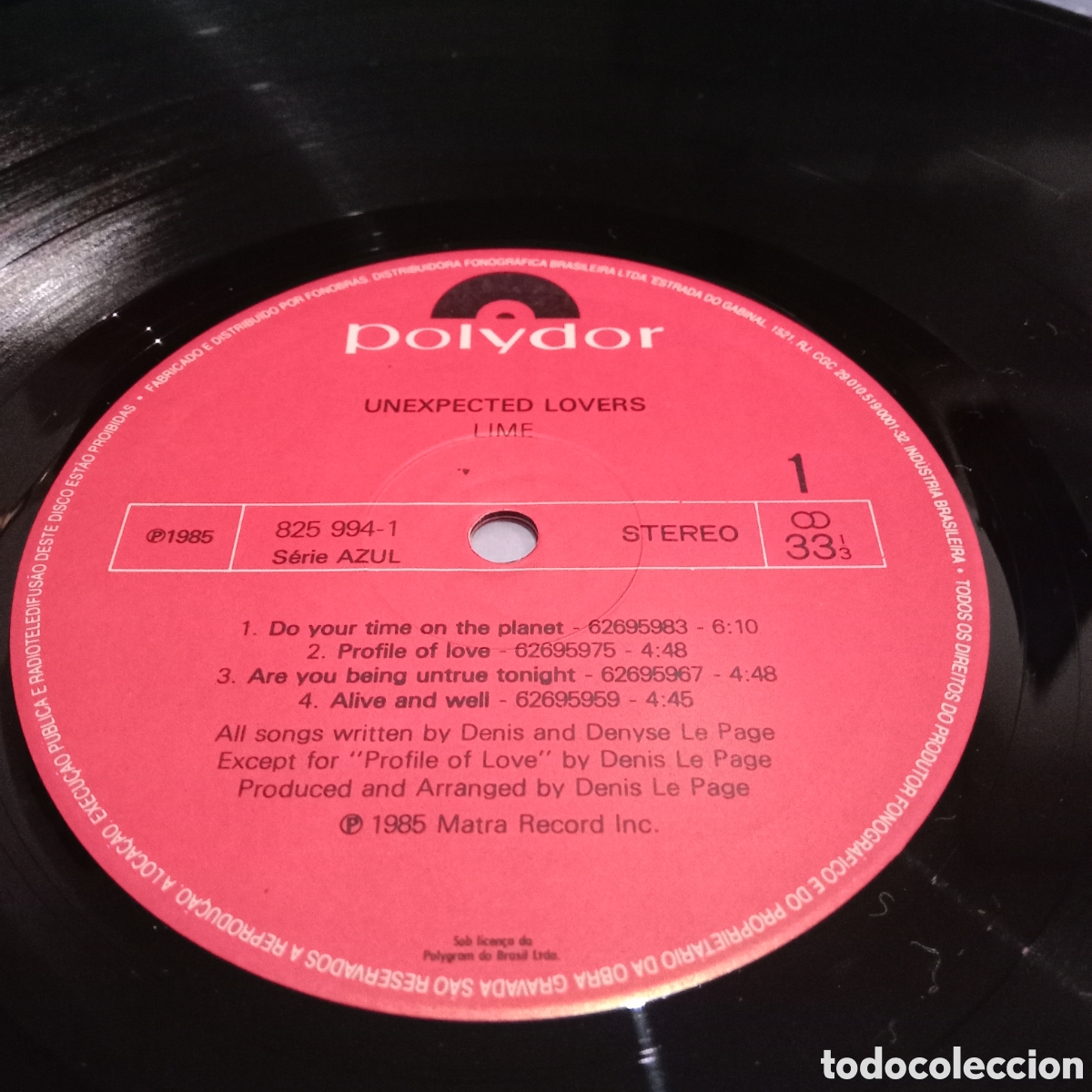 Discos de vinilo: LIME - UNEXPECTED LOVERS - LP - Foto 4