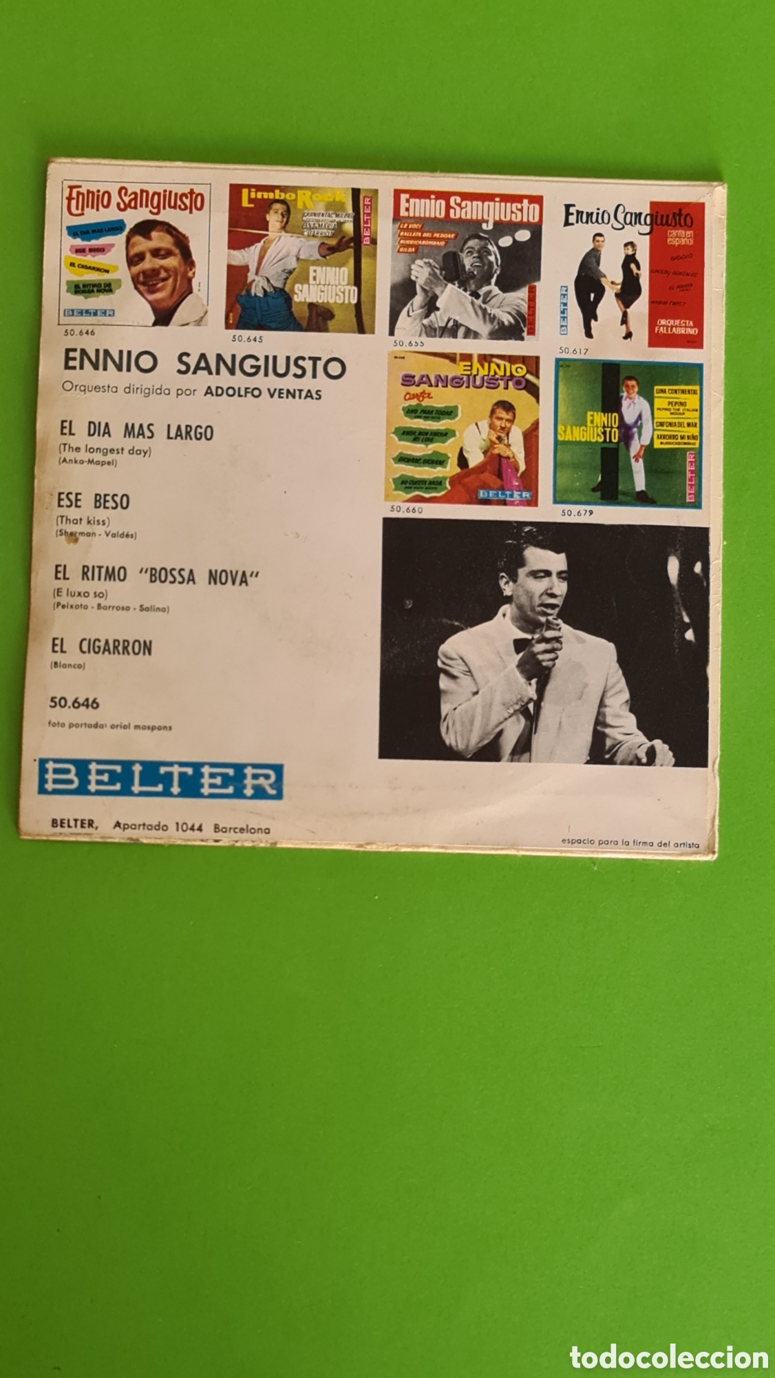 Discos de vinilo: Single Ennio Sangiusto / A&ntilde;o 1963 - Foto 5