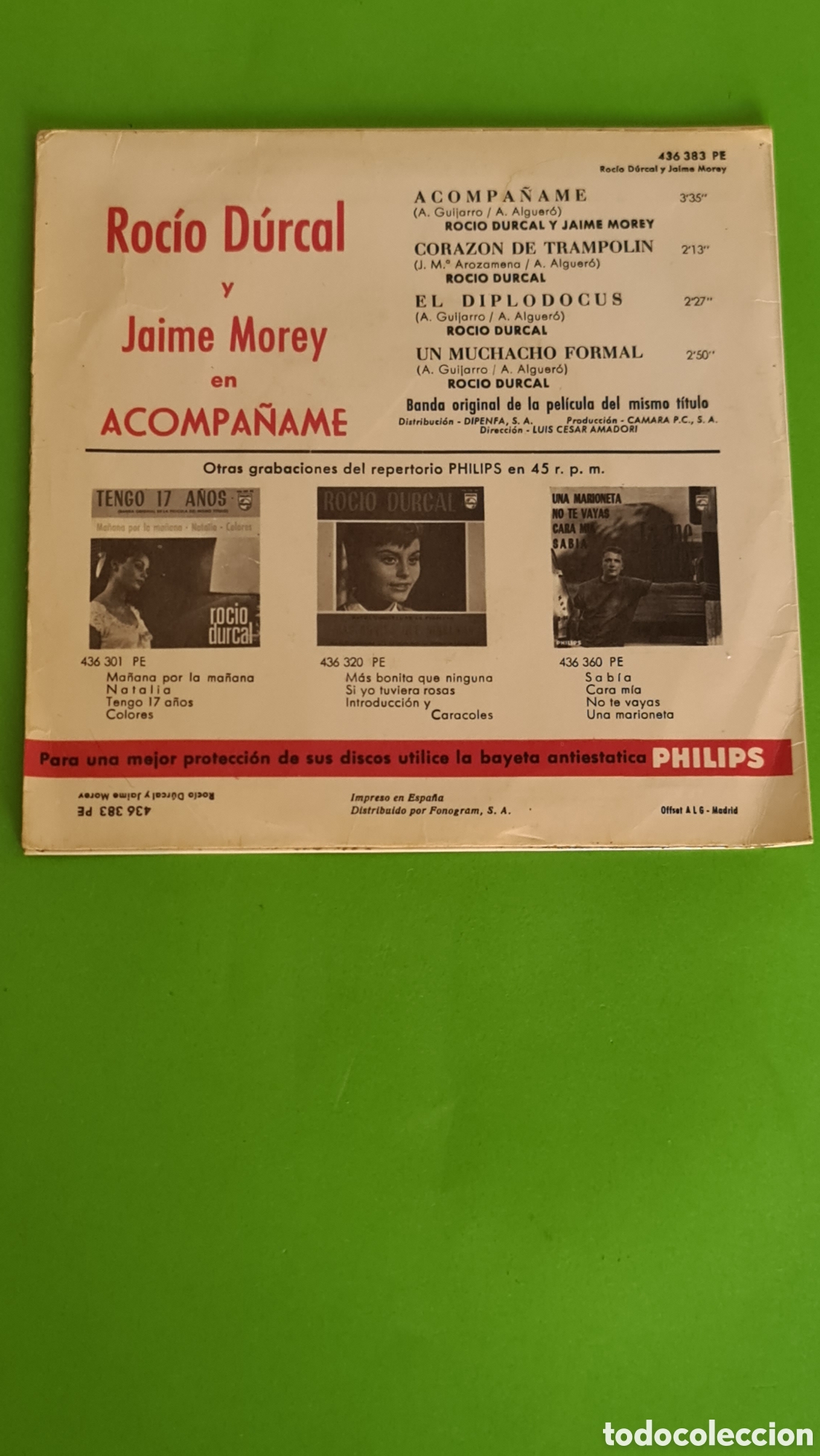 Discos de vinilo: Single ROCIO DURCAL / A&ntilde;o (1965) - Foto 4