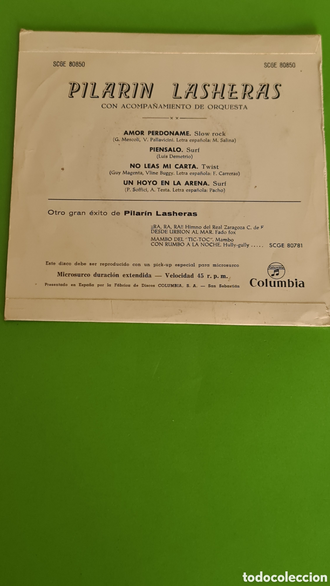 Discos de vinilo: Single Pilarin Las Heras - Foto 5