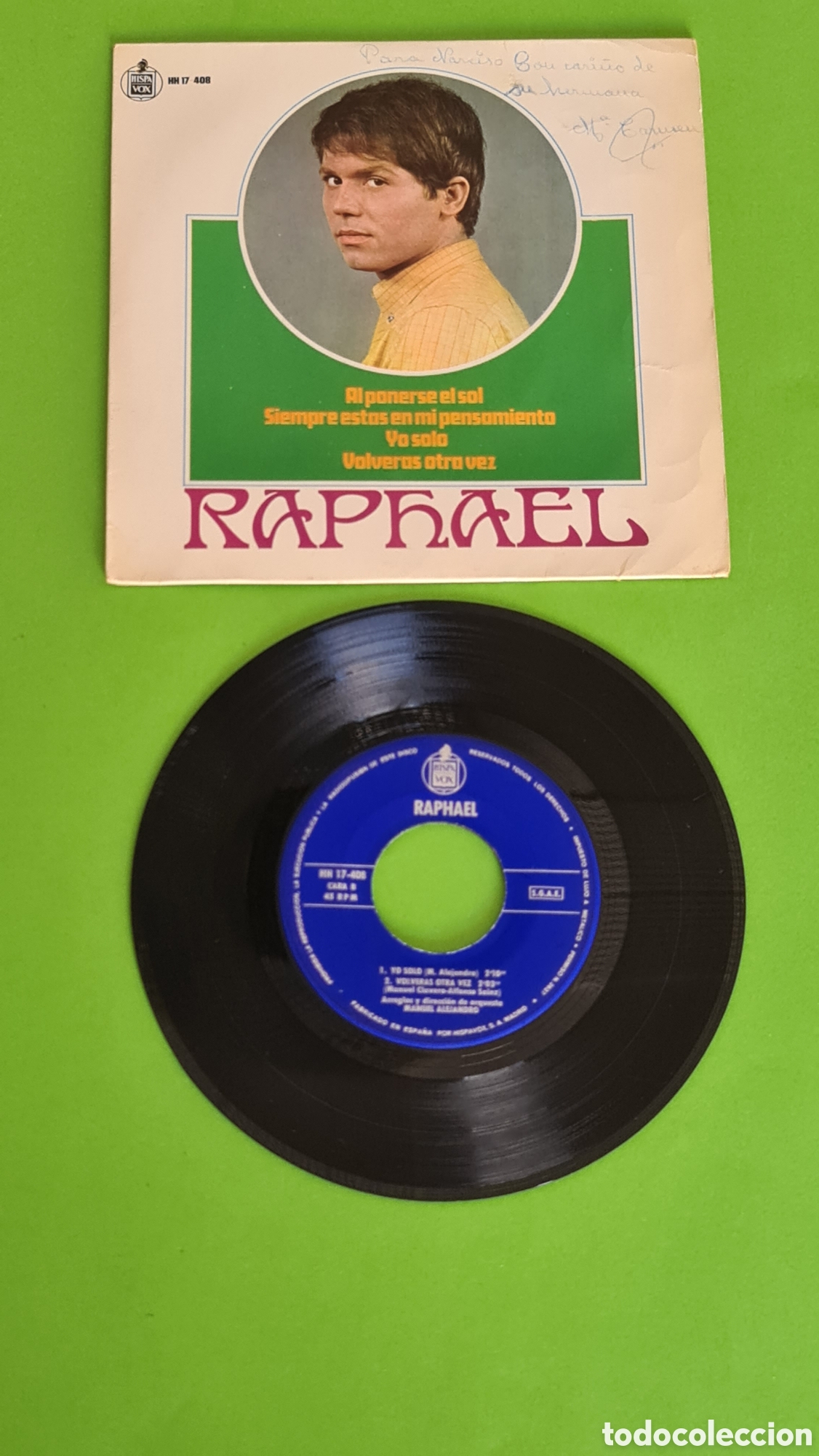 Discos de vinilo: Single Raphael / A&ntilde;o (1967) - Foto 2