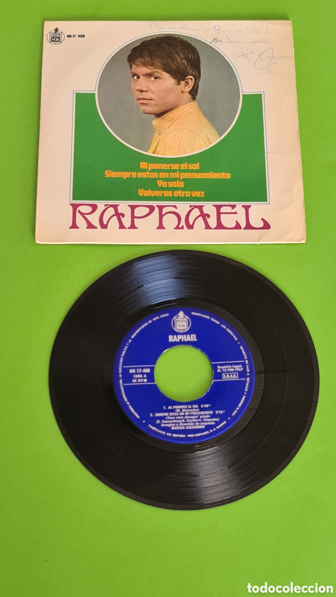 Discos de vinilo: Single Raphael / A&ntilde;o (1967) - Foto 3