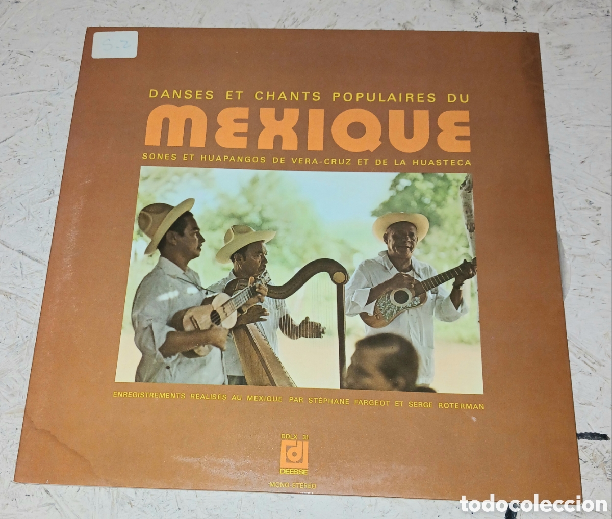 Discos de vinilo: Disco Vinilo LP Danses Et Chants Populaires Du Mexique: Sones Huapangos De Vera-Cruz Et La Huasteca