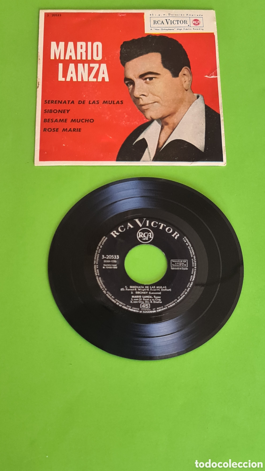 Discos de vinilo: Single Mario Lanza/ Serenata de las Mulas - Foto 2