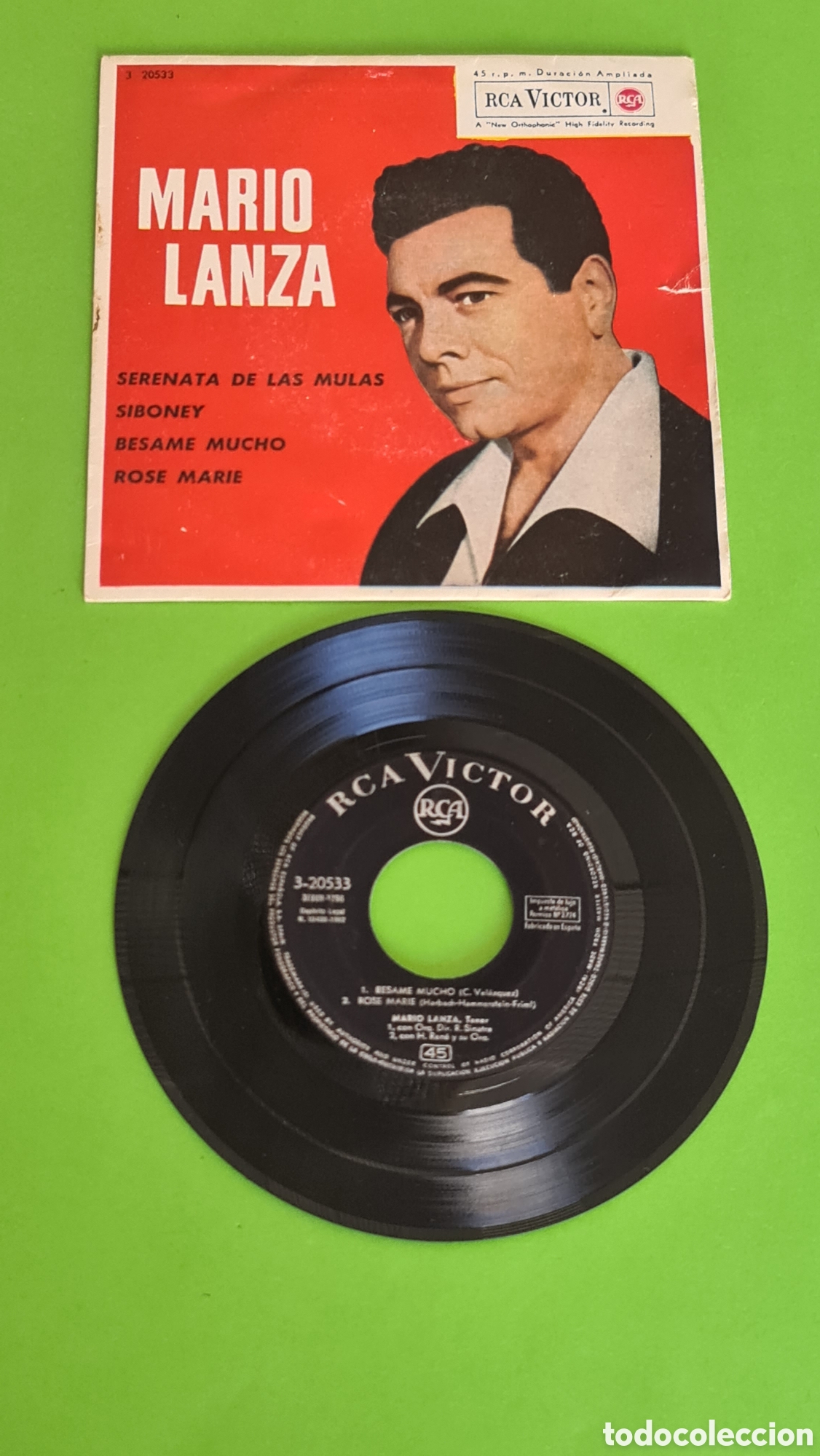 Discos de vinilo: Single Mario Lanza/ Serenata de las Mulas - Foto 3