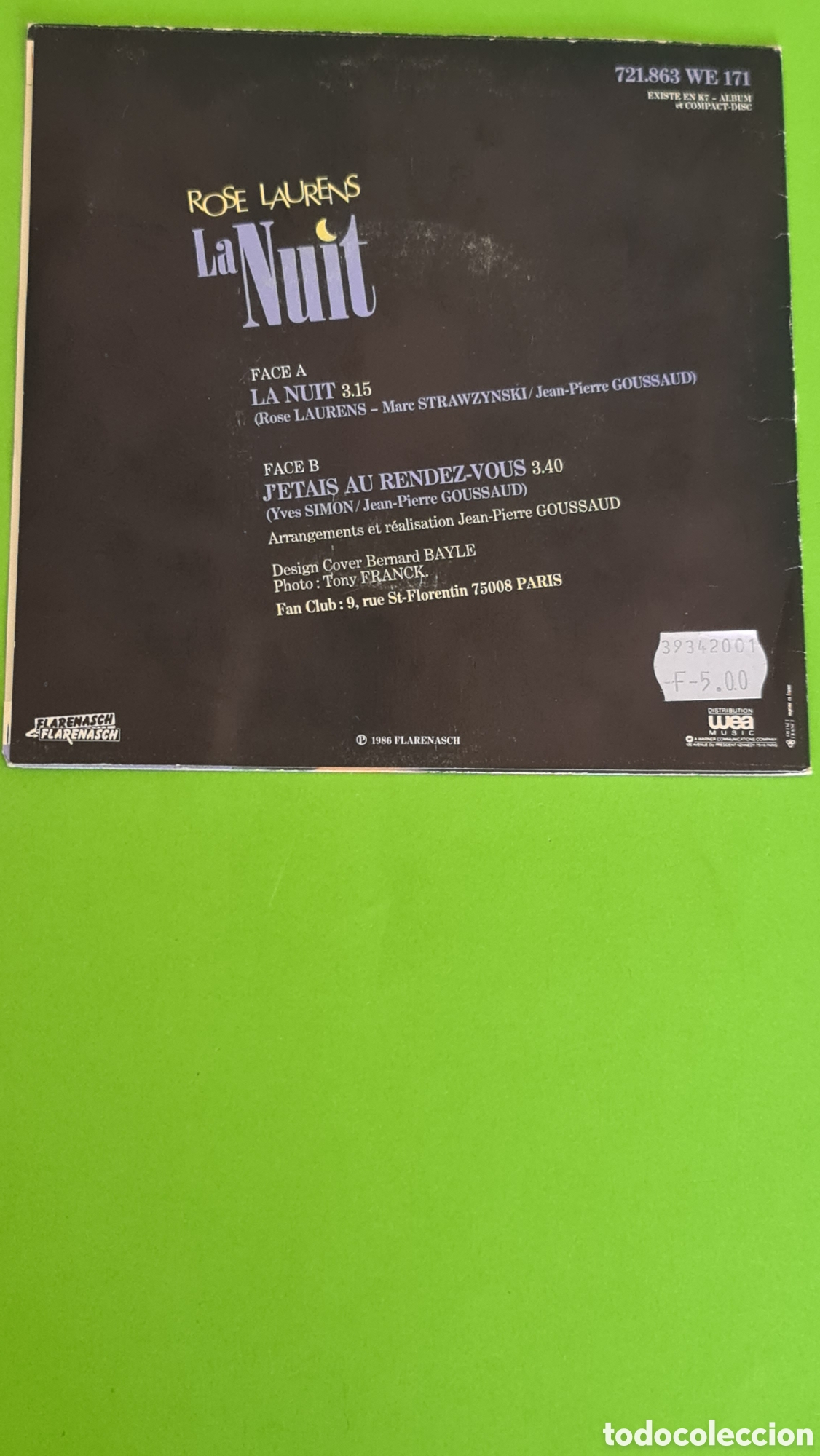 Discos de vinilo: Single Rose Laurens / La Nuit - Foto 4