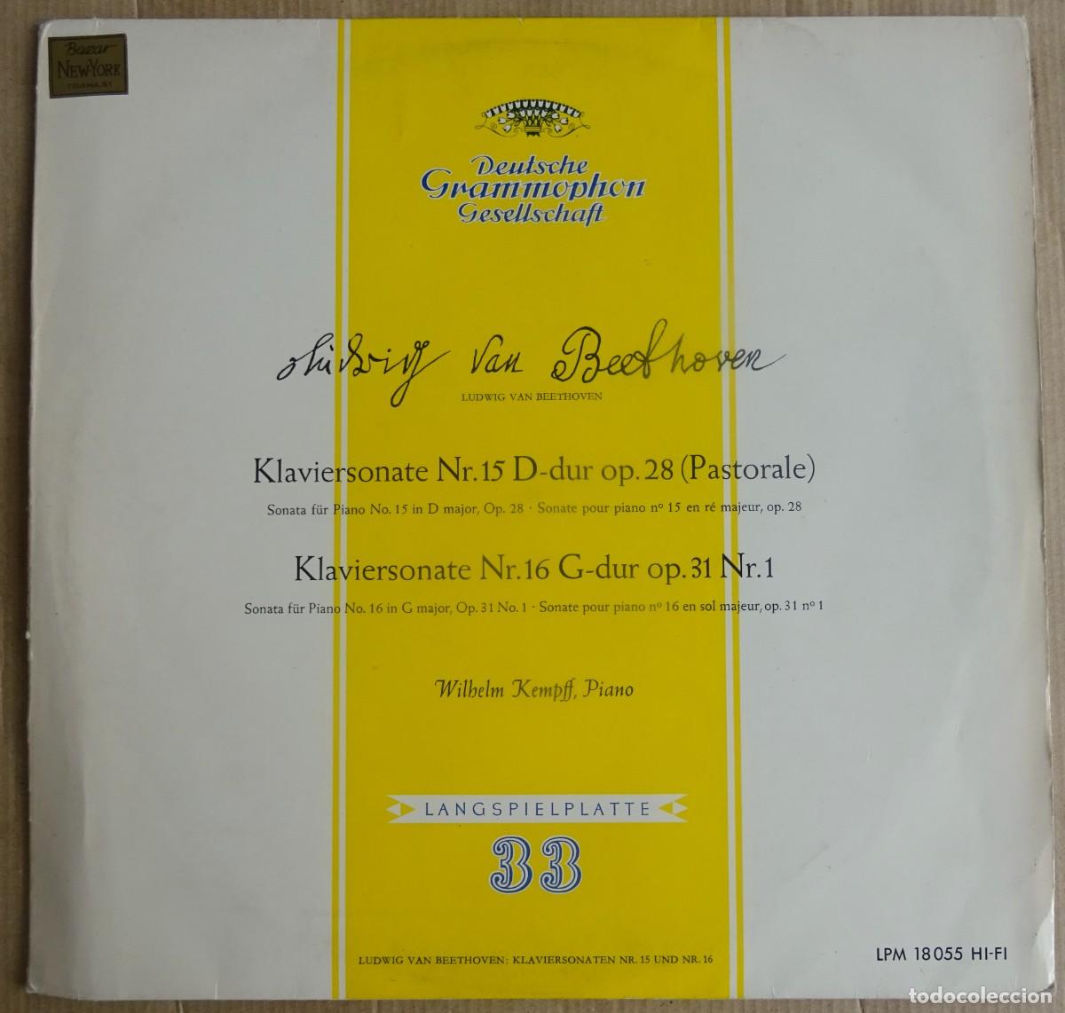 Vinyl-Schallplatten: Beethoven: Klaviersonate Nr. 15 Pastorale -16 Wilhelm Kempff Printed in Germany