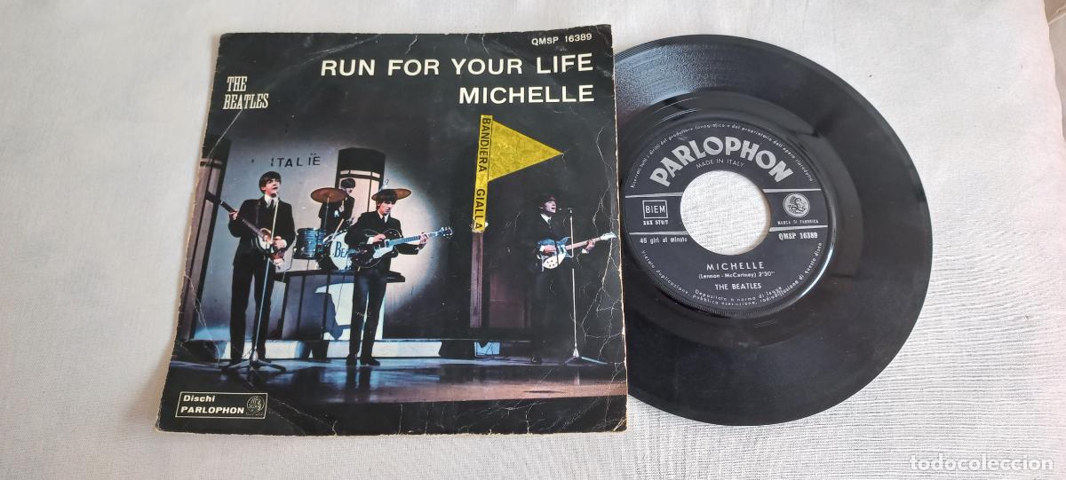 Discos de vinilo: The Beatles 'Run for Your Life - Michelle. Italia 1966 Parlophon QMSP 16389 vinilo 7'' y 45 RPM