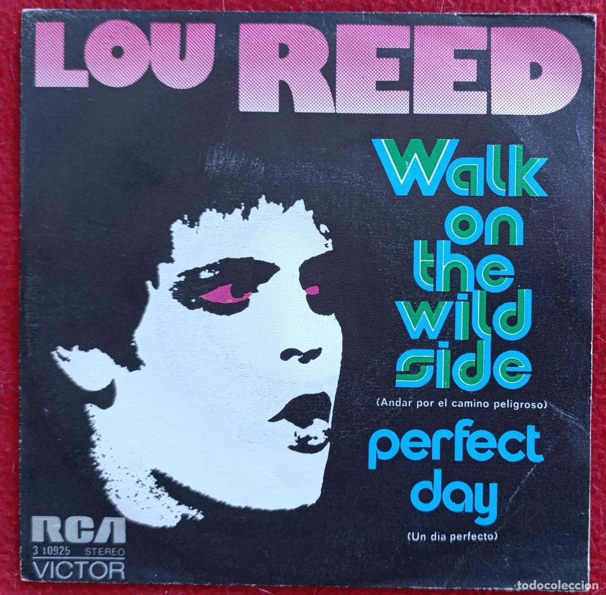 Discos de vinilo: LOU REED &ndash; WALK ON THE WILD SIDE / PERFECT DAY 7&rdquo; 1973 PORTADA UNICA ESPA&Ntilde;OLA -GLAM ROCK