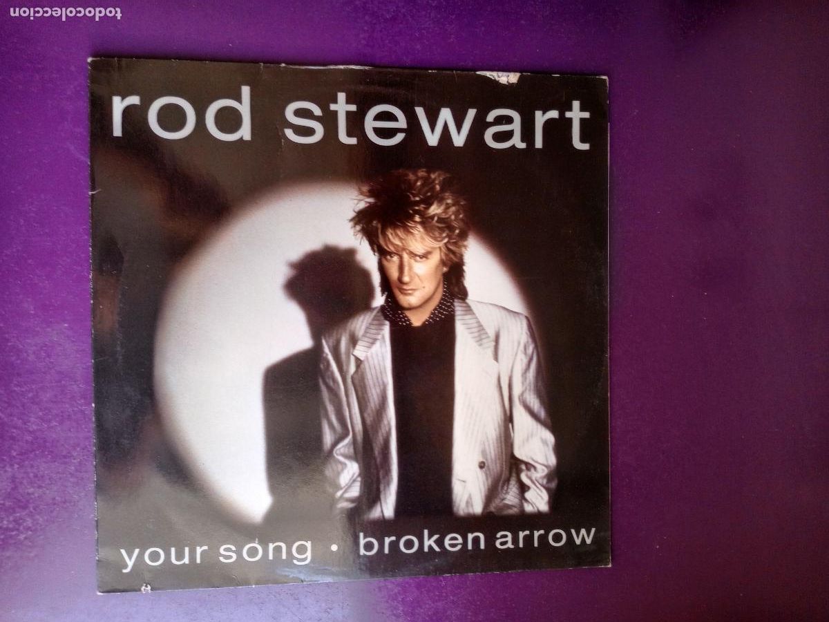 Discos de vinilo: Rod Stewart &ndash; Your Song / Broken Arrow - MAXI WARNER 1992 - ROCK SOUL - SIN USO