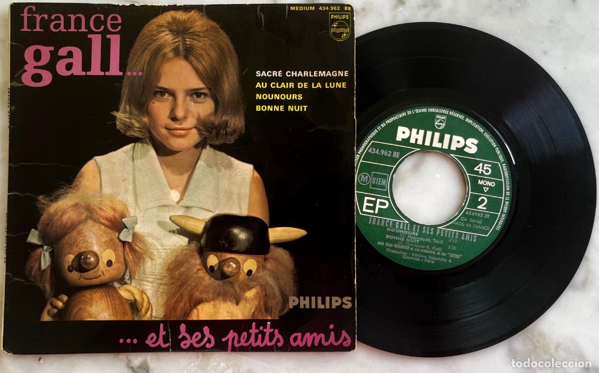 Discos de vinilo: FRANCE GALL ET SES PETITS AMIS. SACRE CHARLEMAGNE + 3 TEMAS. EP ORIGINAL FRANCIA