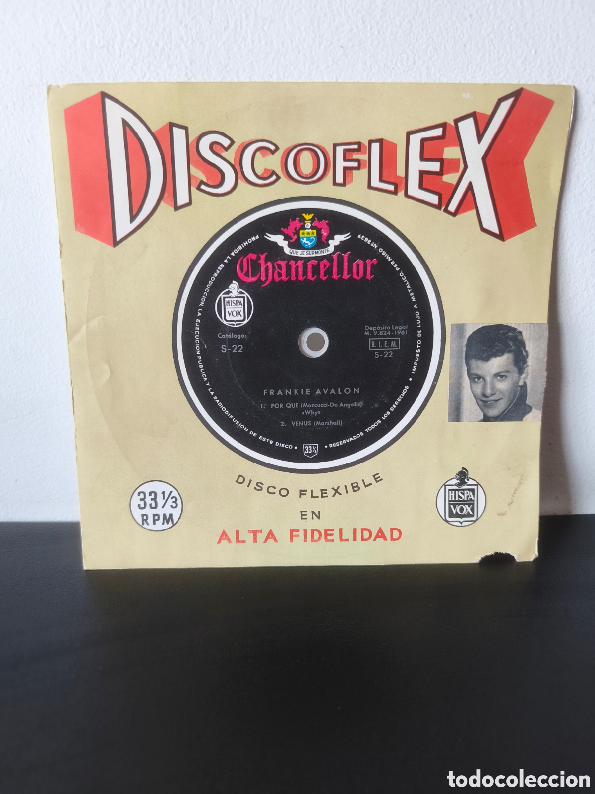 Discos de vinilo: Frankie Avalon &ndash; Por Qu&eacute; / Venus ​Discoflex / Chancellor / Hispavox ​S-22 ​Disco flexible / LGS.5