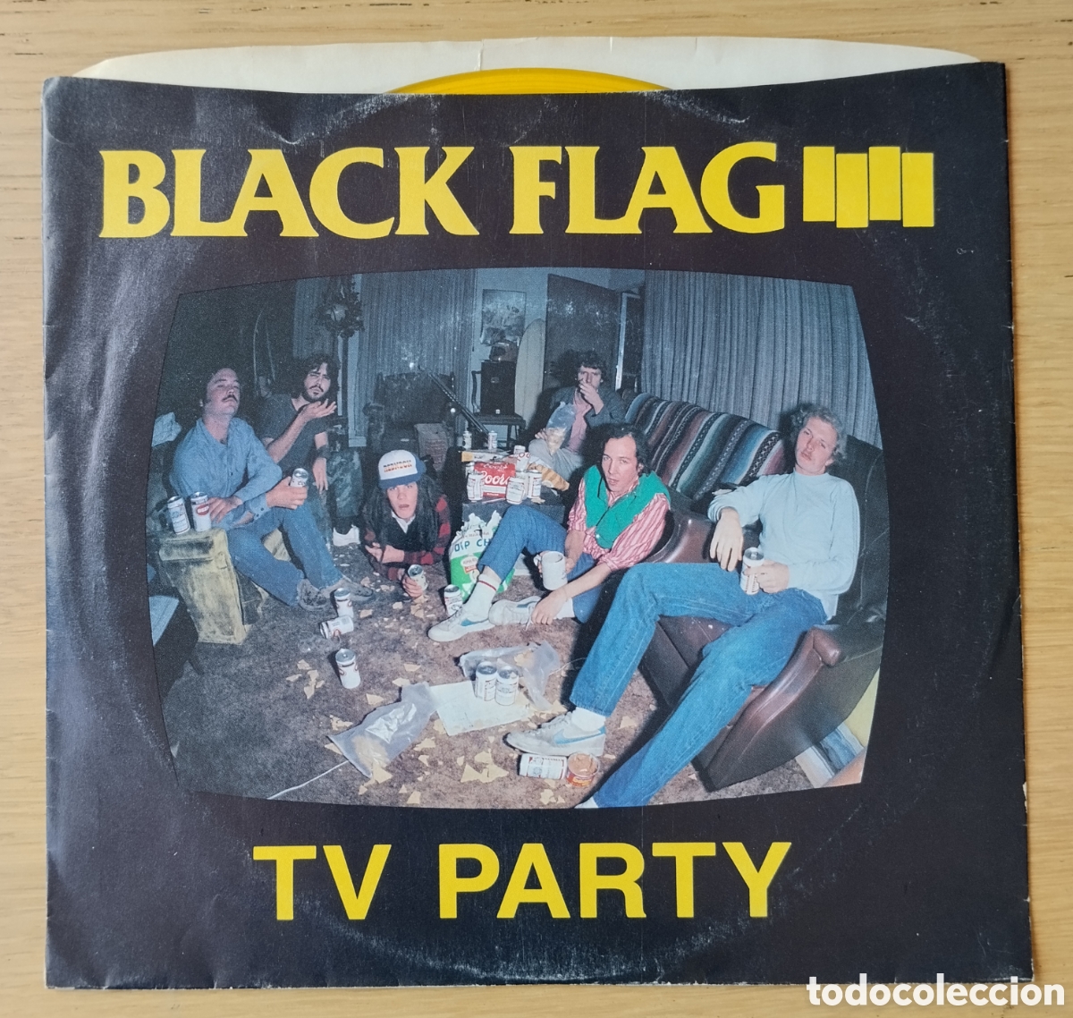 Discos de vinilo: BLACK FLAG : &rdquo;TV PARTY&rdquo; - SINGLE VINILO - HARDCORE - PUNK - VINILO COLOR