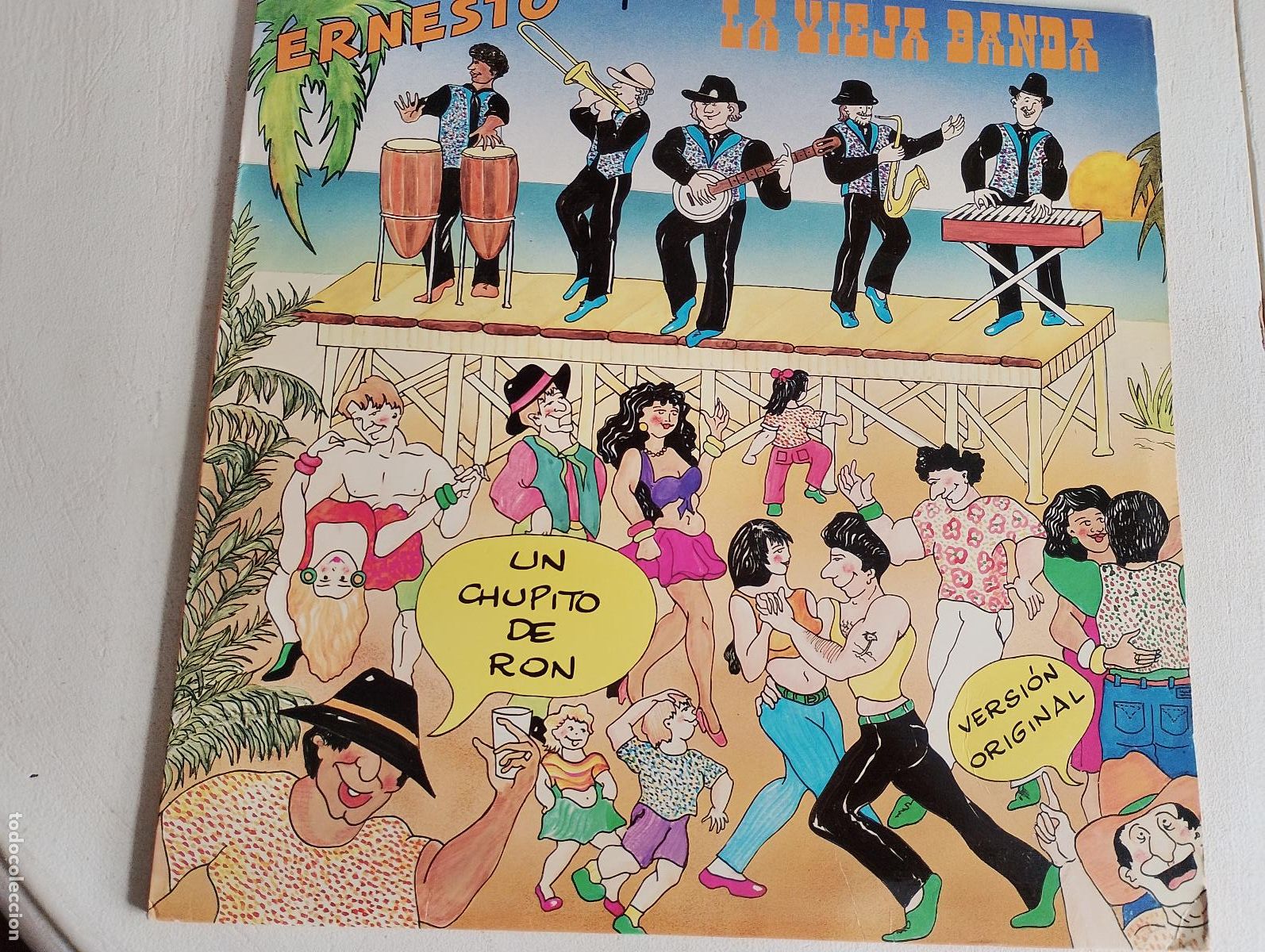 Discos de vinilo: Ernesto Y La Vieja Banda &ndash; Un Chupito De Ron,1990, latin,salsa