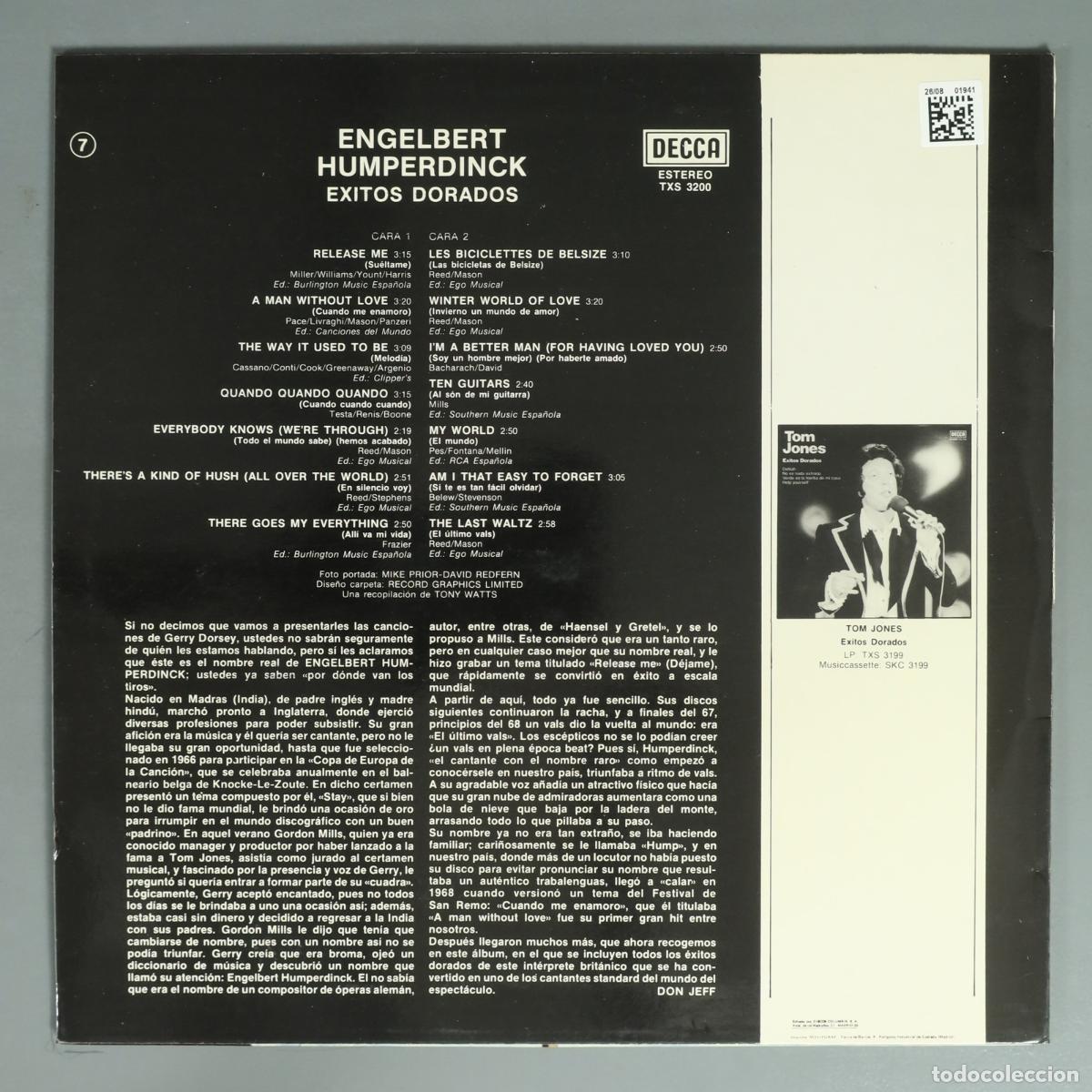 Discos de vinilo: LP. Exitos Dorados - Engelbert Humperdinck - Foto 2