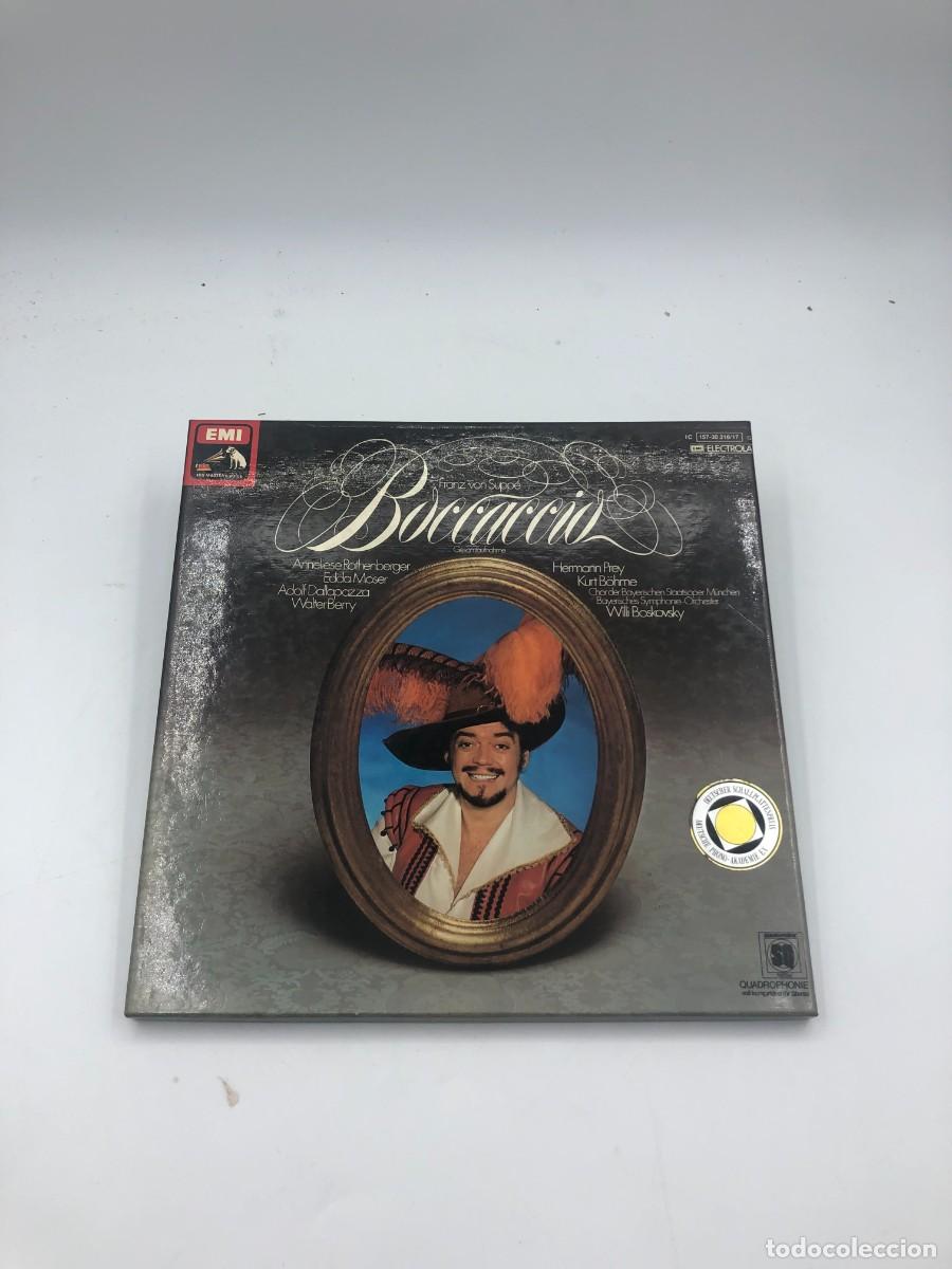 Discos de vinilo: SUPPE BOCCACCIO - WILLI BOSKOVSKY HERMANN PREY - CAJA 2 LP + LIBRO - EMI ELECTROLA CUADRAFONICO 1975