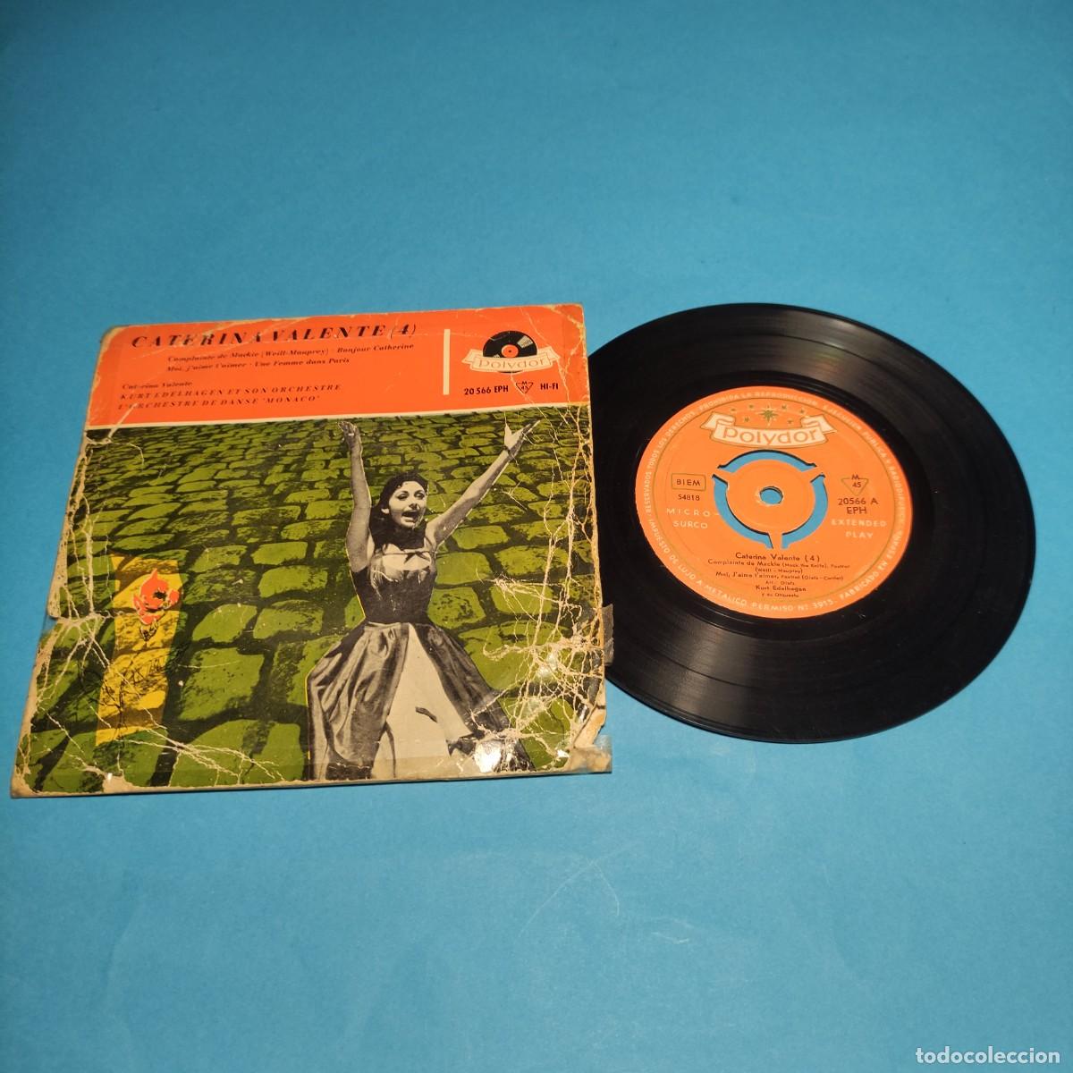 Discos de vinilo: CATERINA VALENTE. Complainte de Mackie (Weill Mauprey); Bonjour Catherine ** EP 4 CANCIONES ** juani