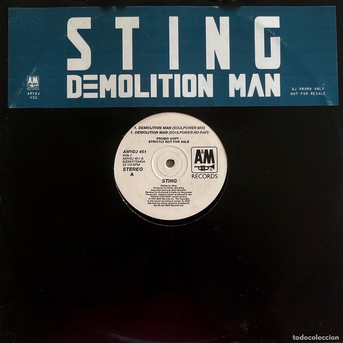 Discos de vinilo: STING. ( THE POLICE ). DEMOLTION MAN. MAXISINGLE SOLO PROMOCIONAL 4 TEMAS UK 1993.