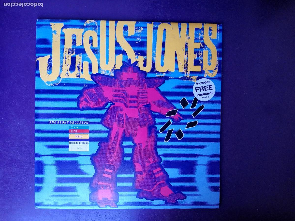 Discos de vinilo: Jesus Jones &lrm;&ndash; The Right Decision - MAXI FOOD 1993 - NUMERADO Y CON POSTER - ACID JAZZ, INDIE POP