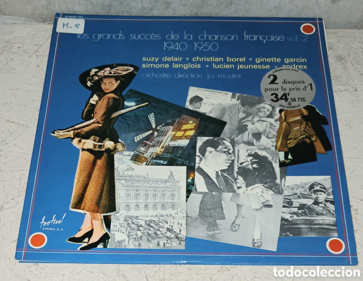 Discos de vinilo: Doble Vinilo LP Les Grands Succ&egrave;s De La Chanson Fran&ccedil;aise Vol. 2 (1940-1950) &ndash; Festival (Gatefold)