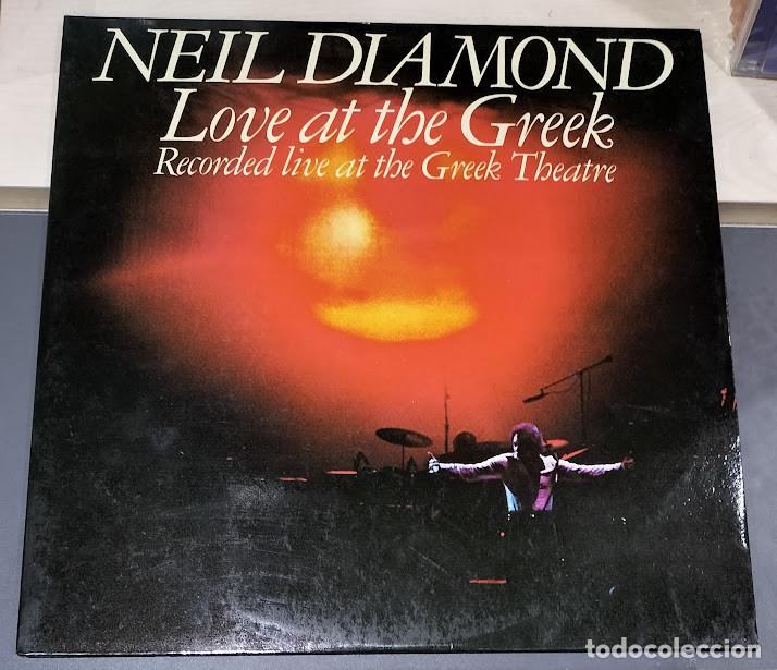 Discos de vinilo: Neil Diamond - Love At The Greek - Recorded Live At The Greek Theatre - 2LP CBS ref. S 95001.