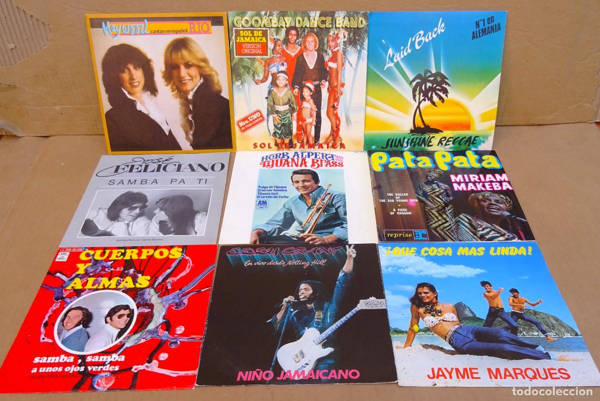 Discos de vinilo: Lote de 9 Singles Reggae, Samba, M&uacute;sica brasile&ntilde;a&hellip; Feliciano, Jayme Marques&hellip;