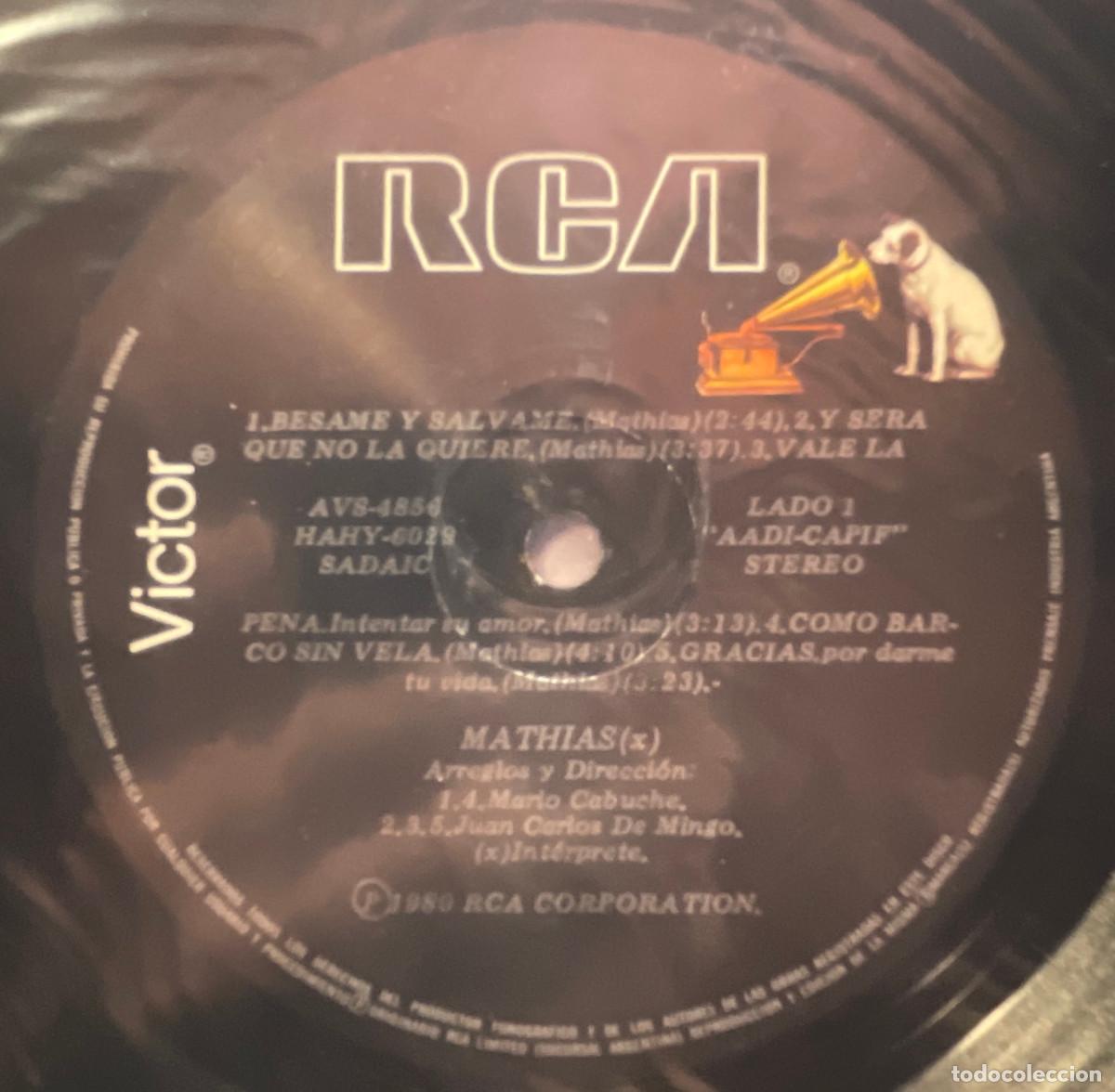 Discos de vinilo: MATHIAS / MATHIAS / LP RCA 1980 / ARGENTINA - Foto 3