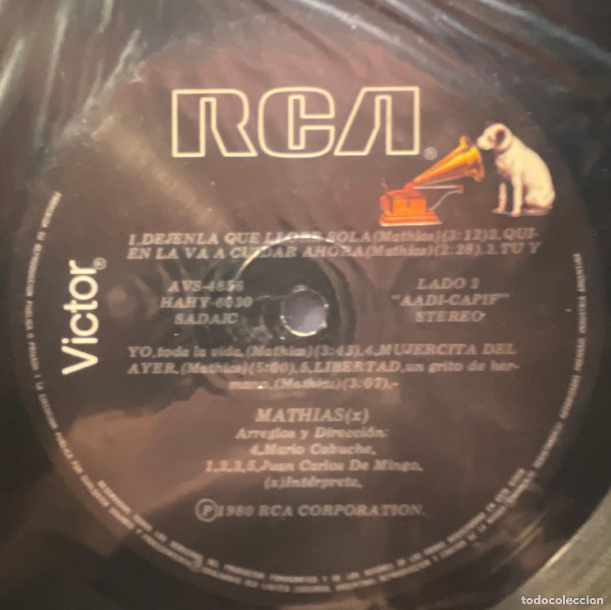 Discos de vinilo: MATHIAS / MATHIAS / LP RCA 1980 / ARGENTINA - Foto 4