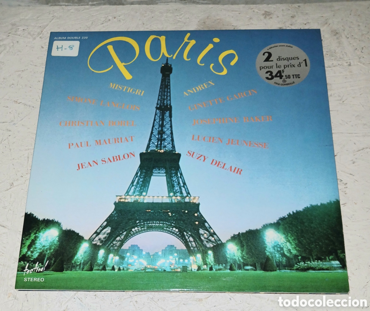 Discos de vinilo: Doble Vinilo LP Paris &ndash; Varios Artistas &ndash; Disques Festival (ALBUM DOUBLE 220, Gatefold)