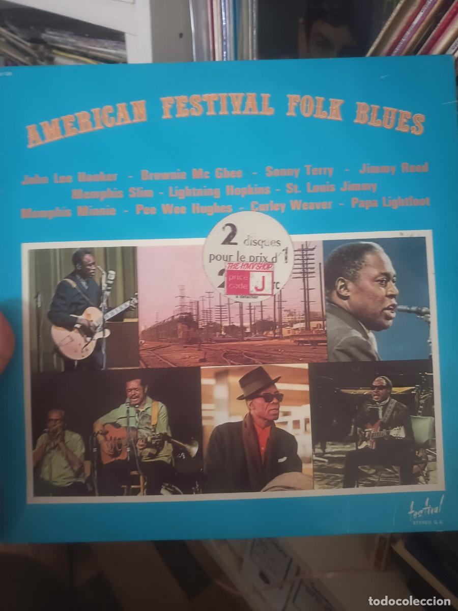 Discos de vinilo: LP ,AMERICAN FESTIVAL FOLK BLUES,( Doble DISCO)