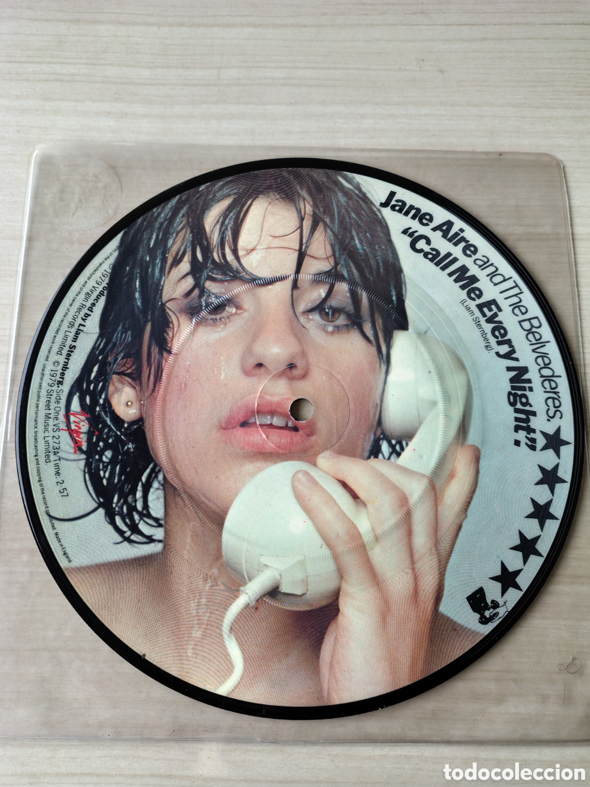 Discos de vinilo: JANE AIRE AND THE BELVEDERES Call me every Night / Lazy Boy ( 1979 VIRGIN UK ) PICTURE DISC