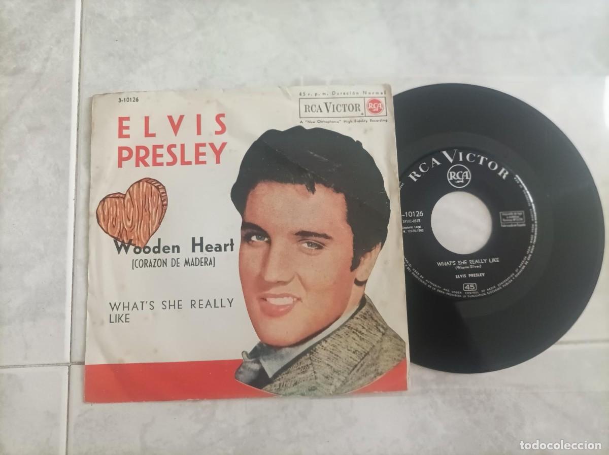Discos de vinilo: Elvis Presley corazon de madera single -Leer- - Foto 1